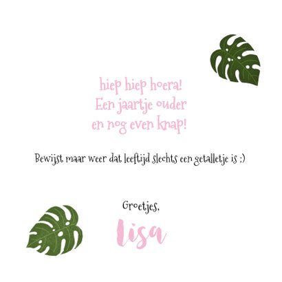 Verjaardagskaart met plantjes voor een vrouw 3