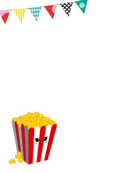 Verjaardagskaart met popcorn 2