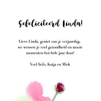 Verjaardagskaart met ranonkels schilderij 3