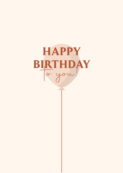 Verjaardagskaart met roze ballonnen happy birthday 2
