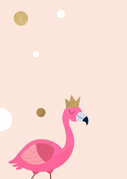 Verjaardagskaart met schattige flamingo 2