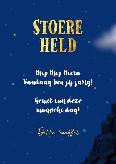 Verjaardagskaart met stoere ridder op vliegende draak! 3