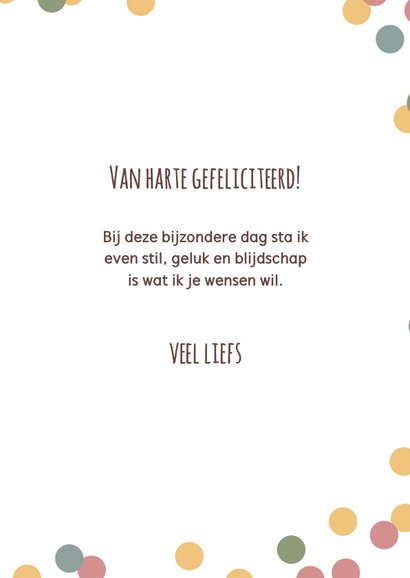 Verjaardagskaart met taart en confetti 3