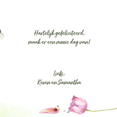 Verjaardagskaart met tulpenboeket 3