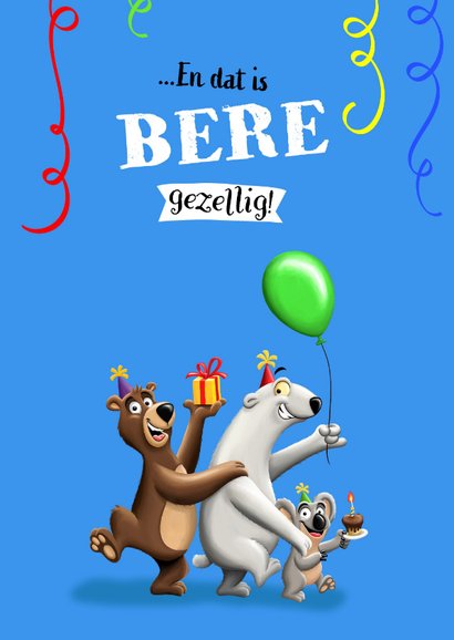 Verjaardagskaart met vet coole ijsbeer 2