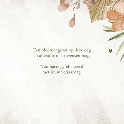 Verjaardagskaart met vintage getekende bloemen 3