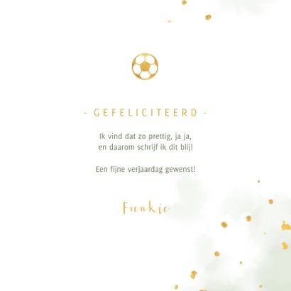 Verjaardagskaart met voetballen en waterverf 3