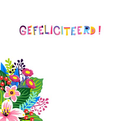 Verjaardagskaart met vogel op bloemen 2