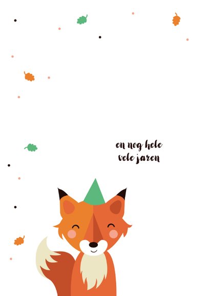 Verjaardagskaart met vosje voor kind 2