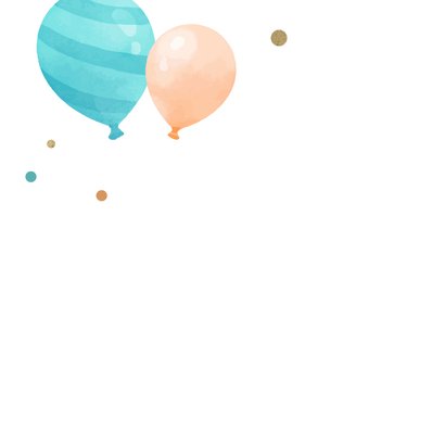 Verjaardagskaart met waterverf ballonnen 2