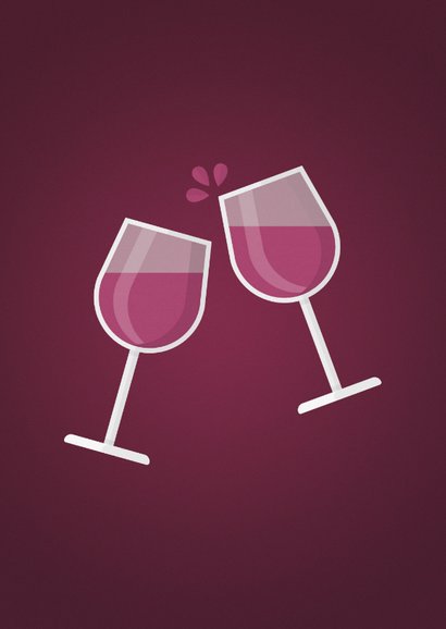 Verjaardagskaart met wijnglazen proost op jouw verjaardag 2