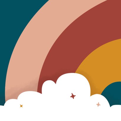 Verjaardagskaart met wolk en regenboog 2