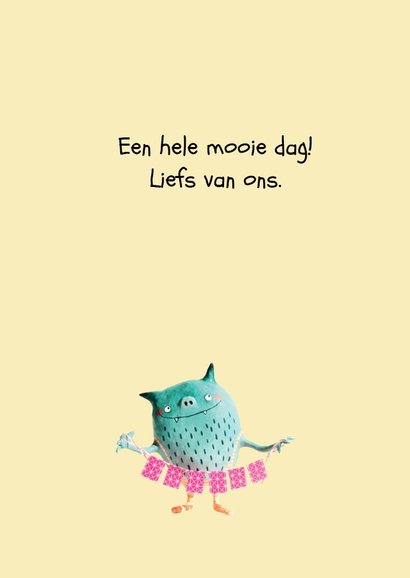 Verjaardagskaart monster feest 3