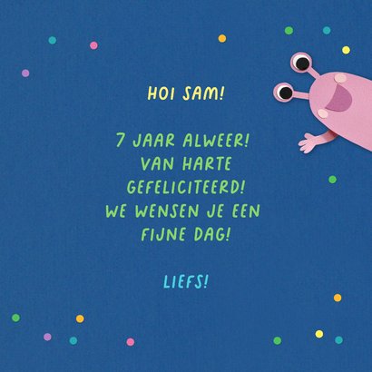 Verjaardagskaart monsters en confetti 3