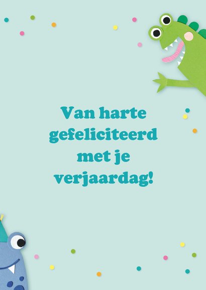 Verjaardagskaart monsters foto 3