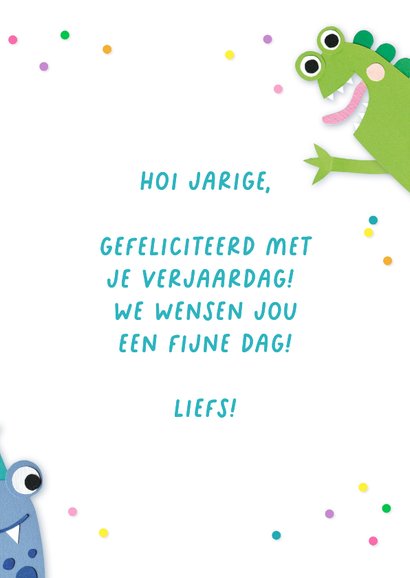 Verjaardagskaart monsters wit 3