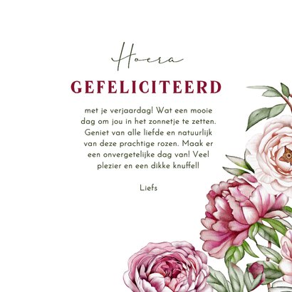 Verjaardagskaart mooie rozen  3