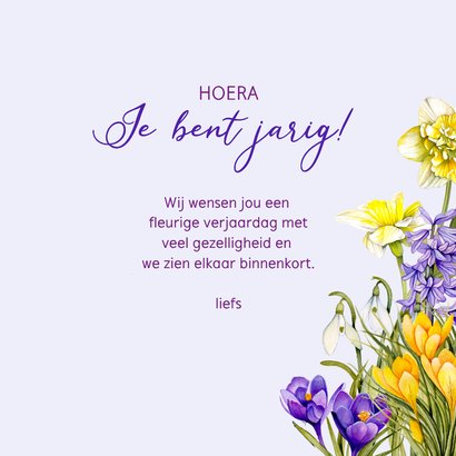 Verjaardagskaart mooie voorjaarsbloemen  3