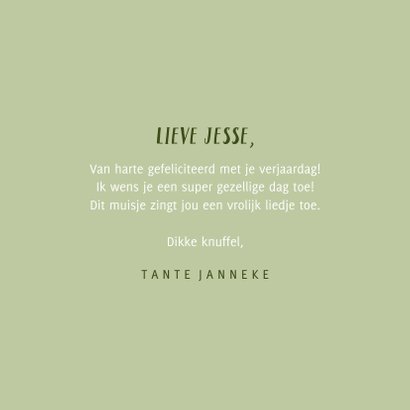 Verjaardagskaart muisje en diertjes met muziek illustratie 3