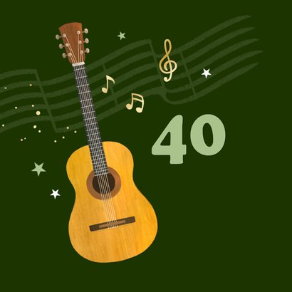 Verjaardagskaart muziek gitaar happy birthday 2