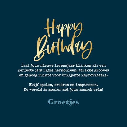 Verjaardagskaart muziek instrumenten happy birthday 3