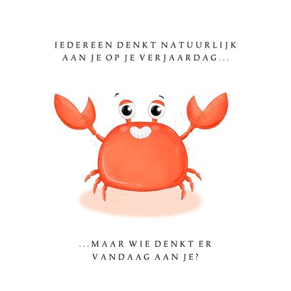 Verjaardagskaart oh crab helemaal vergeten 2