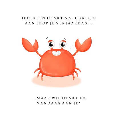 Verjaardagskaart oh crab helemaal vergeten 2