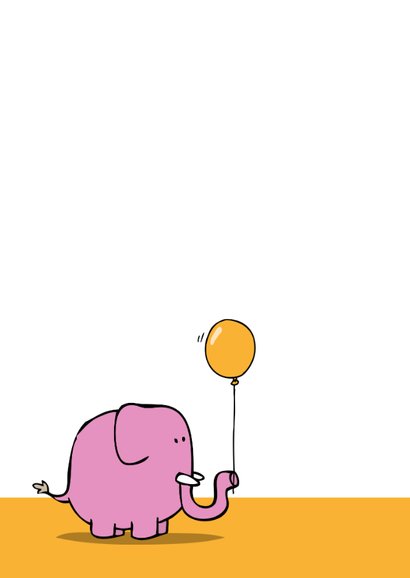 Verjaardagskaart olifant met taart 2