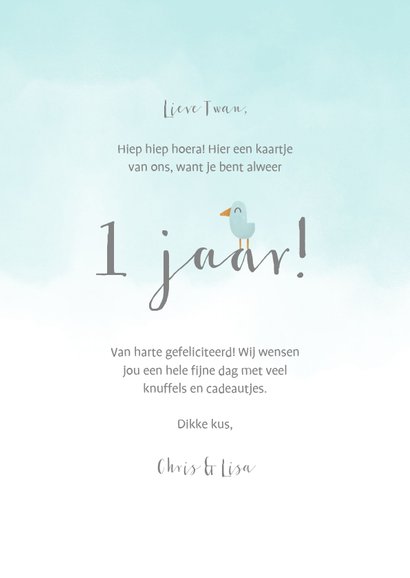 Verjaardagskaart olifantje met ballon en waterverf 3