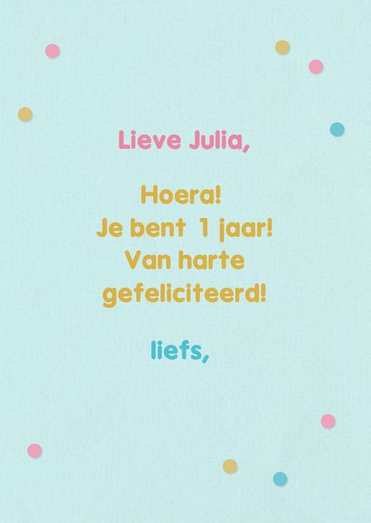 Verjaardagskaart olifantje met ballonnen 1 jaar 3