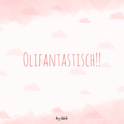 Verjaardagskaart olifantje - Olifantastische verjaardag! 2