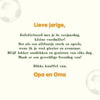 Verjaardagskaart olifantje voetbal 3