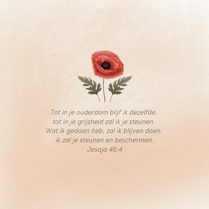 Verjaardagskaart oma met illustratie van klaproos 2