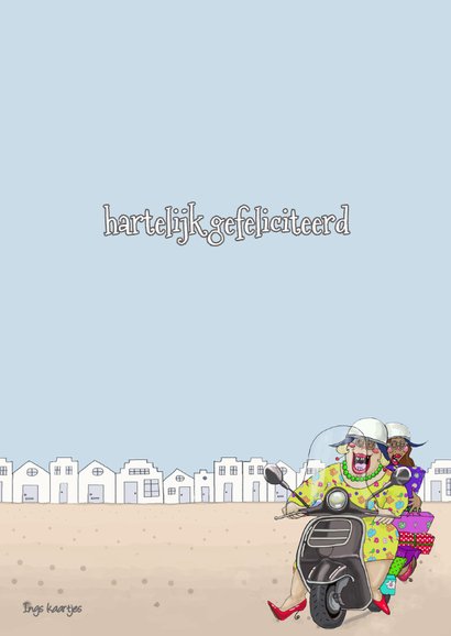 Verjaardagskaart Op de scooter 3