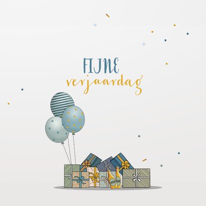 Verjaardagskaart oude pickup met ballonnen 3