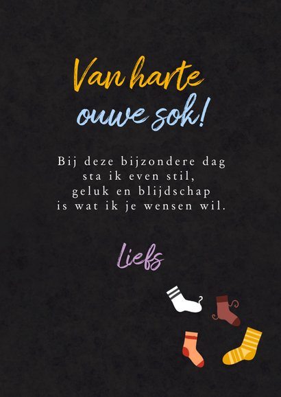 Verjaardagskaart oude sokken 3