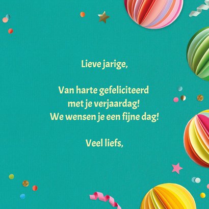 Verjaardagskaart papieren feest decoratie 3