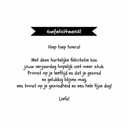 Verjaardagskaart papieren verjaardagskus kus goud spetters 3