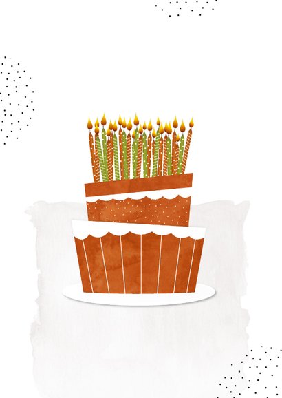 Verjaardagskaart pas op brandgevaar grote taart 2
