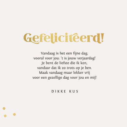 Verjaardagskaart persoonlijk goud confetti gefeliciteerd 3