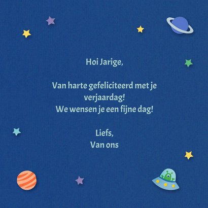 Verjaardagskaart planeten en sterren 3