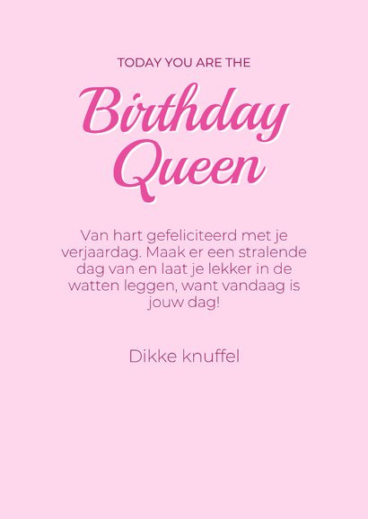 Verjaardagskaart poes met glitters met tiara 3