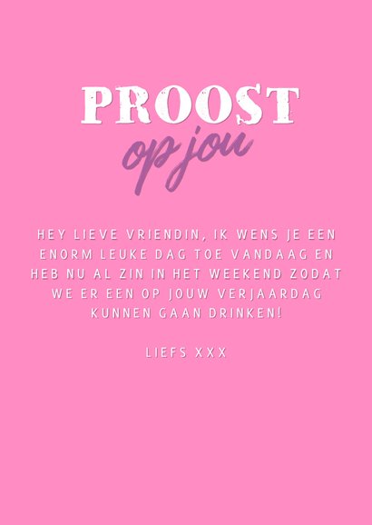 Verjaardagskaart proost op jou met cocktails 3