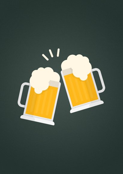 Verjaardagskaart proost op jouw verjaardag met bierglazen 2