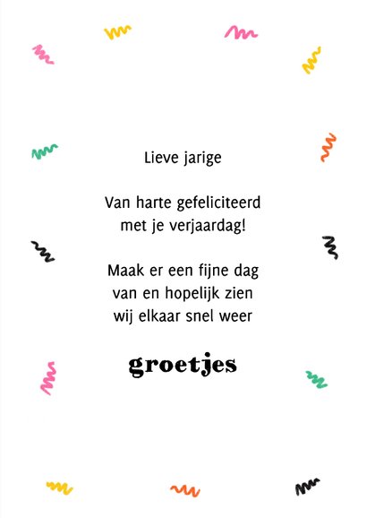 Verjaardagskaart regenboog potlood meisje goud 3