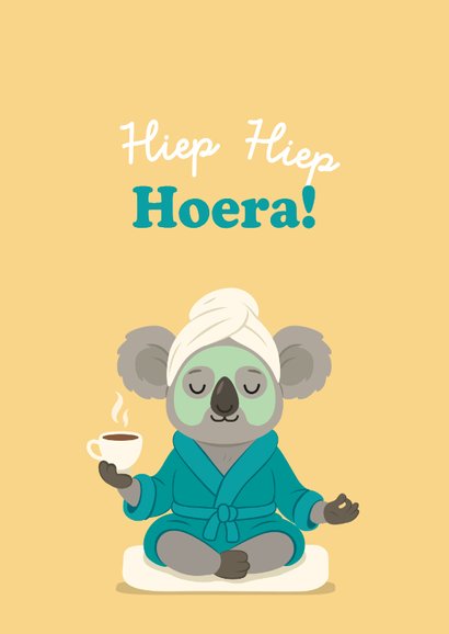  Verjaardagskaart relaxende koala gezichtsmasker 2