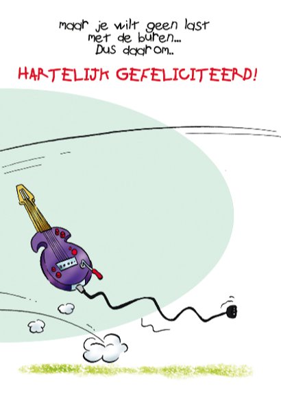 Verjaardagskaart Rocco verjaardag 11 papegaai gitaar 3