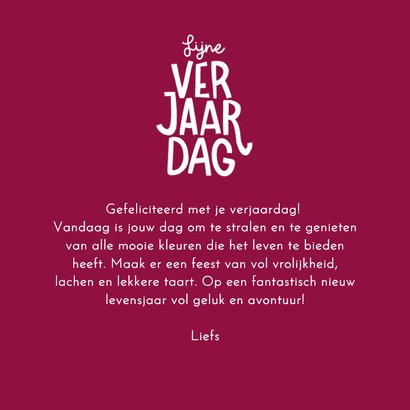 Verjaardagskaart rode en roze bloemen explosie 3