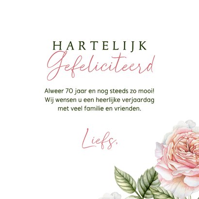 Verjaardagskaart romantische rozen 3