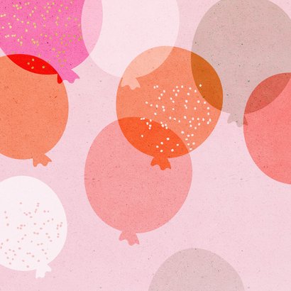Verjaardagskaart roze ballonnen met leeftijd 2